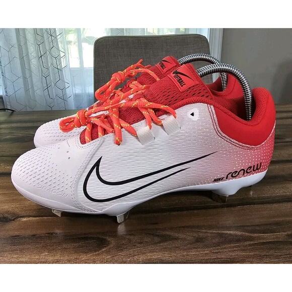 NEW Nike Womens‎ Hyperdiamond 4 Pro Softball Cleat White/Red CZ5920-600 Size 8 - Picture 6 of 16
